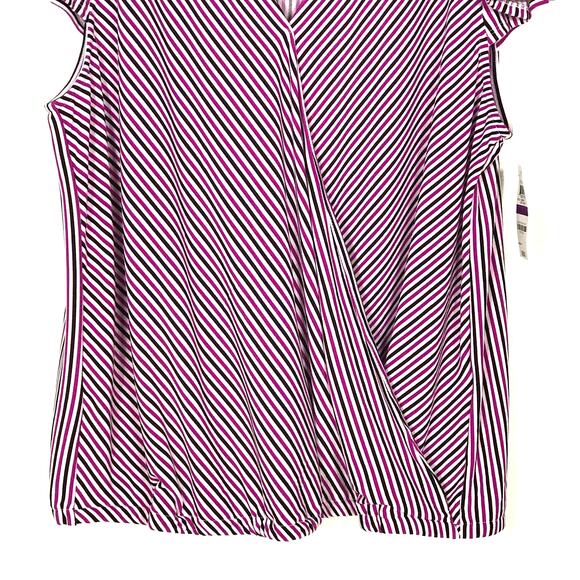 INC Striped Cap-Sleeve Wrap Shirt XXL - Picture 4 of 8